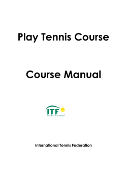 Play Tennis Course Course M anual
