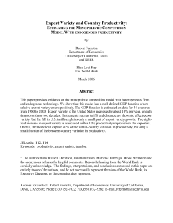 Export Variety and Country Productivity: