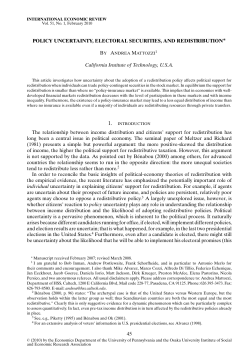 Policy Uncertainty, Electoral Securities and Redistribution