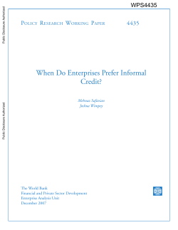 When Do Enterprises Prefer Informal Credit?