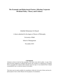 The Economic and Behavioural Factors Affecting Corporate