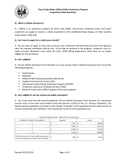 Revised 02/11/2016 Page 1 of 2 City of Lake Wales Utility Lifeline
