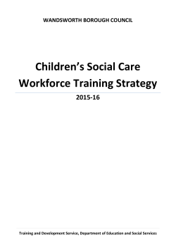 Children`s Social Care Workforce Training Strategy