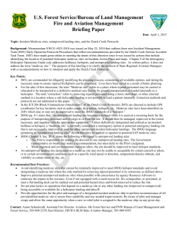 BP Medevac sites and Dutch Creek protocols