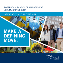 make a defining move. - Rotterdam School of Management