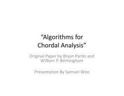&ldquo;Algorithms for Chordal Analysis&rdquo;