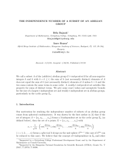 THE INDEPENDENCE NUMBER OF A SUBSET OF AN ABELIAN