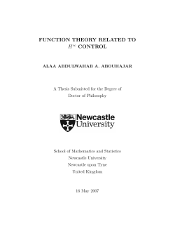 function theory related to h&infin; control