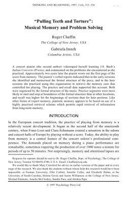 "Pulling Teeth and Torture": Musical Memory and