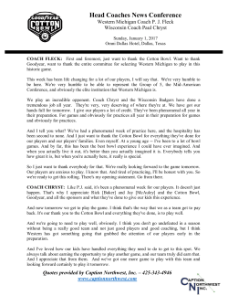 Head Coaches News Conference