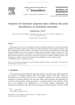 Analysis of treatment response data without the joint distribution of