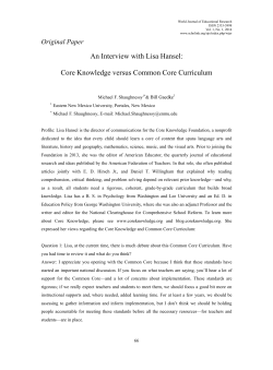 An Interview with Lisa Hansel: Core Knowledge versus Common