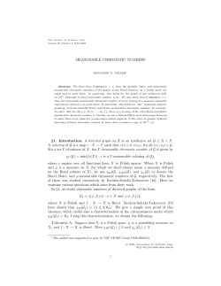 MEASURABLE CHROMATIC NUMBERS &sect;1. Introduction. A directed