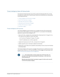 Threat Intelligence Open API Setup Guide