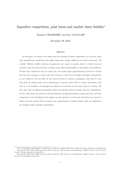 Imperfect competition, joint harm and market share liability