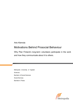 Motivations Behind Prosocial Behaviour