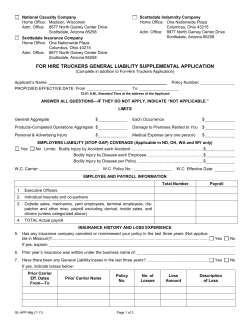 for hire truckers general liability supplemental
