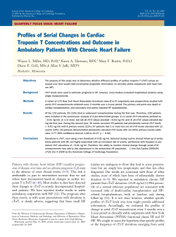 Profiles of Serial Changes in Cardiac Troponin T