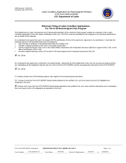 Labor Condition Application for Nonimmigrant Workers ETA Form