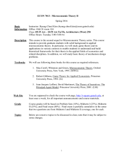 Graduate Microeconomic Theory