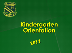 Kindergarten Orientation - Garden Suburb Public School