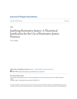 Justifying Restorative Justice: A Theoretical Justification for the Use