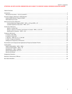 Humanitarian and Compassionate Applications