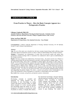 ORIGINALPAPER .r . From Practice to Theory &ndash; How the Basic