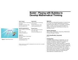 Playing with Bubbles to Develop Mathematical Thinking
