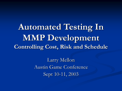 Automated Testing in MMP Development