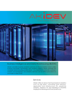 Business Intelligence and Data Warehousing (BI/DW)