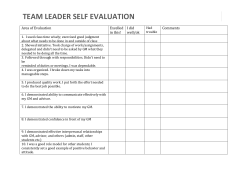 Team Leader Self evaluation