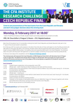 the cfa institute research challenge czech republic final