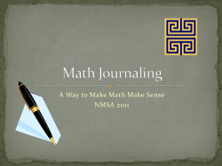 Math Journaling - Jeanne Simpson