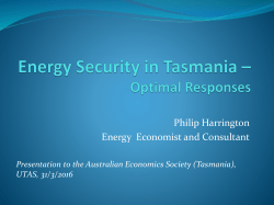 Energy Security in Tasmania