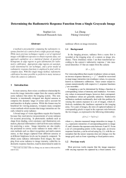 Determining the Radiometric Response Function from a