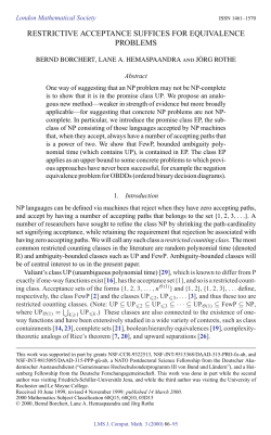 restrictive acceptance suffices for equivalence problems