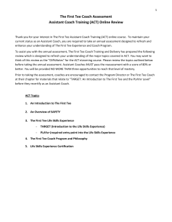 The First Tee Coach Assessment Assistant Coach Training (ACT