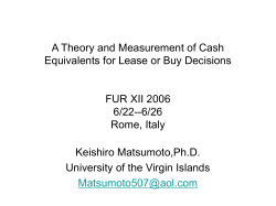 A Theory and Measurement of Cash Equivalents for Lease or Buy
