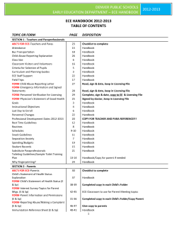 ece handbook - DPS Early Education