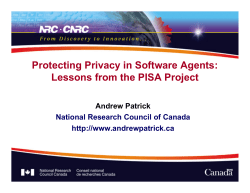 Protecting Privacy in Software Agents: Lessons