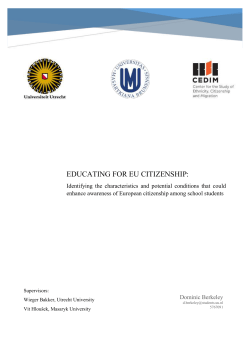 EDUCATING FOR eu citizensHIP - Utrecht University Repository