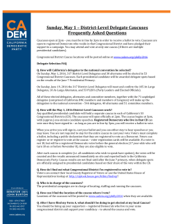 District-Level Delegate Caucuses Frequently Asked Questions
