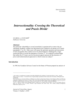 intersectionality: crossing the theoretical and praxis divide