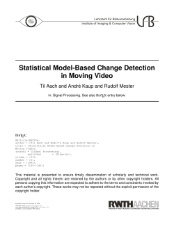 Statistical Model-Based Change Detection in Moving Video