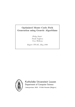 Optimized Monte Carlo Path Generation using Genetic Algorithms
