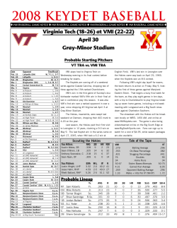Game Notes - VMIKeydets.com