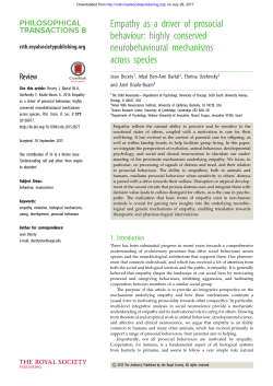 Empathy as a driver of prosocial behaviour