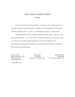 Public Goods and Ethnic Divisions
