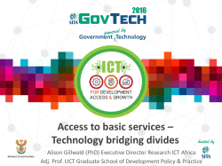 Access to Basic Services &ndash; Technology Bridging Divides